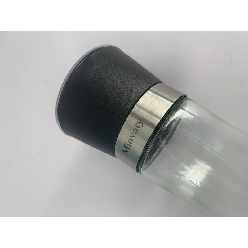 Minvaty Hand-operated Spice Grinders Manual Grips Glass Salt Pepper Grinder