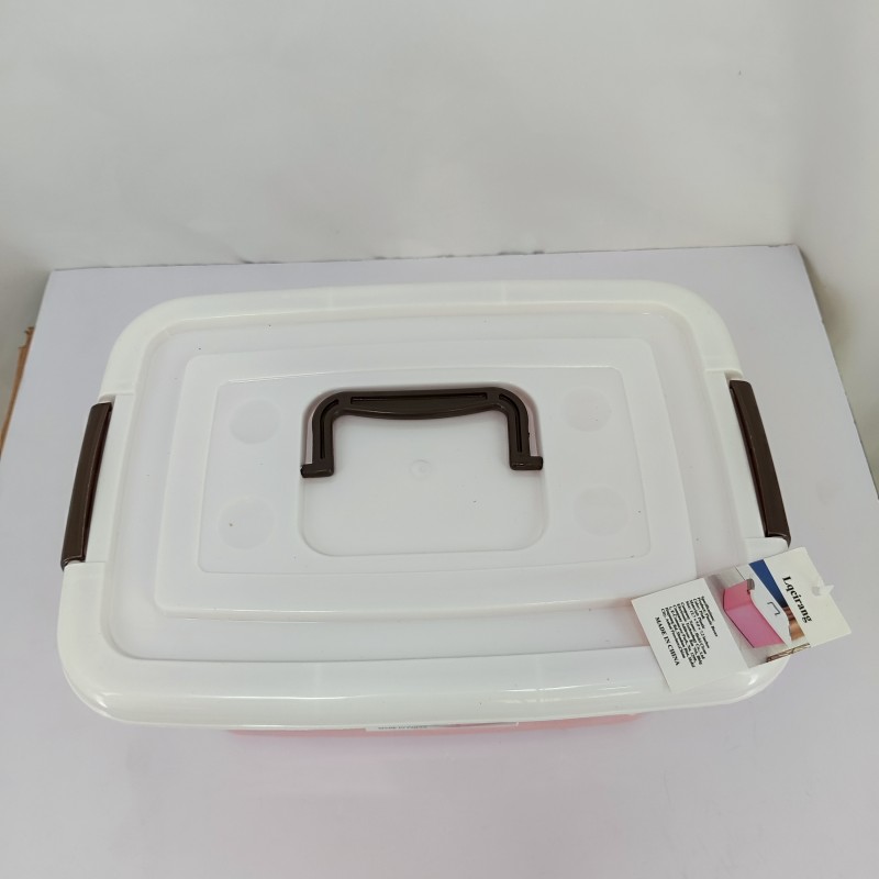 Lqcirang Plastic-Boxes Organizing Container With Durable Lid And Secure Latching Buckles, Stackable And Nestable, 1 Pack With Buckle