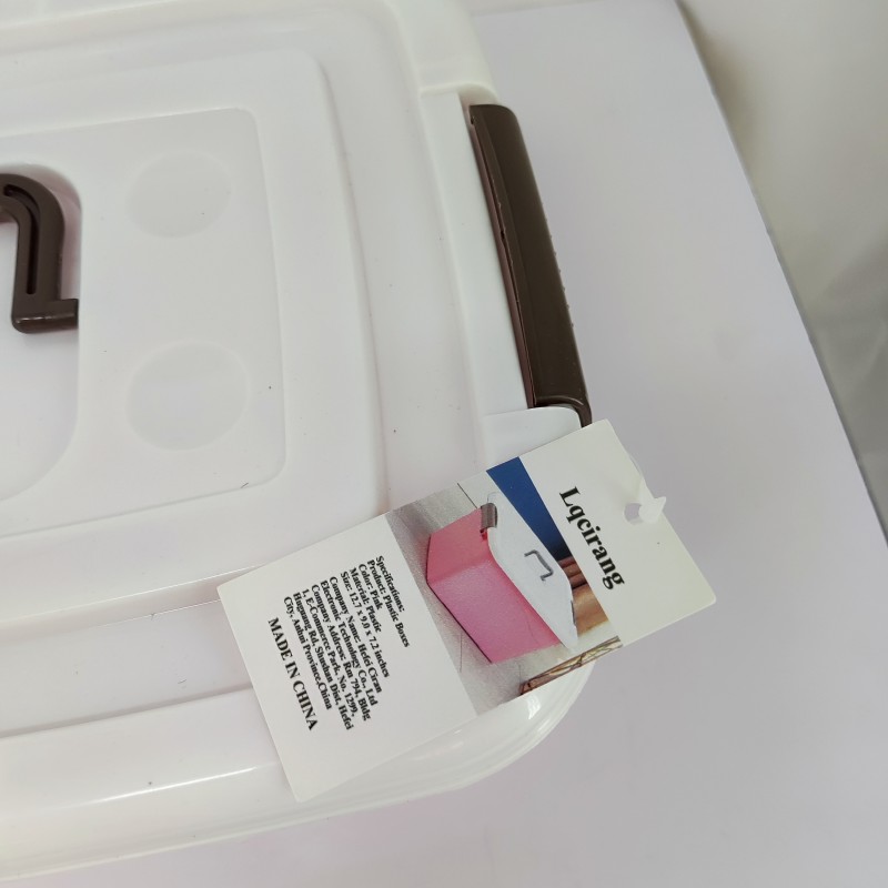 Lqcirang Plastic-Boxes Organizing Container With Durable Lid And Secure Latching Buckles, Stackable And Nestable, 1 Pack With Buckle