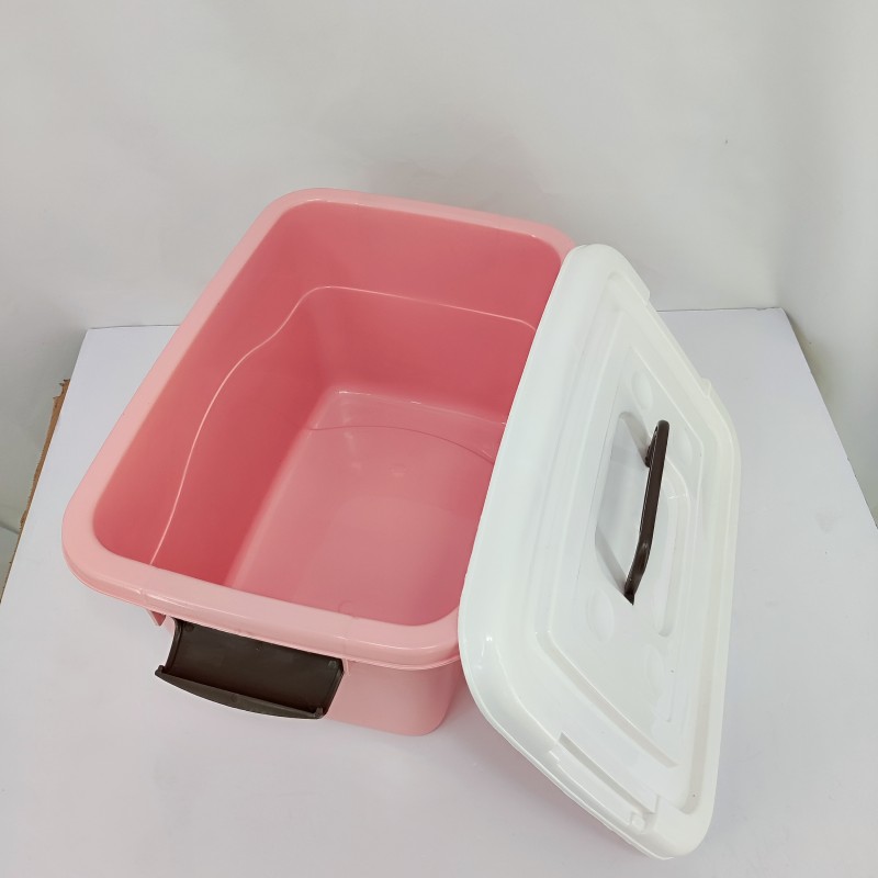Lqcirang Plastic-Boxes Organizing Container With Durable Lid And Secure Latching Buckles, Stackable And Nestable, 1 Pack With Buckle
