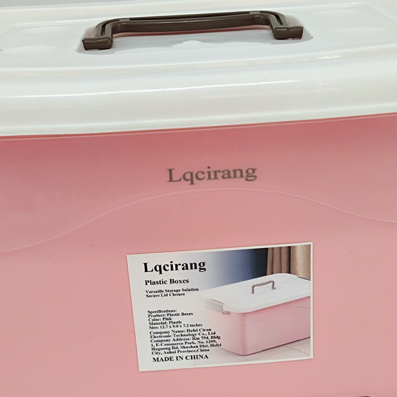 Lqcirang Plastic-Boxes Organizing Container With Durable Lid And Secure Latching Buckles, Stackable And Nestable, 1 Pack With Buckle