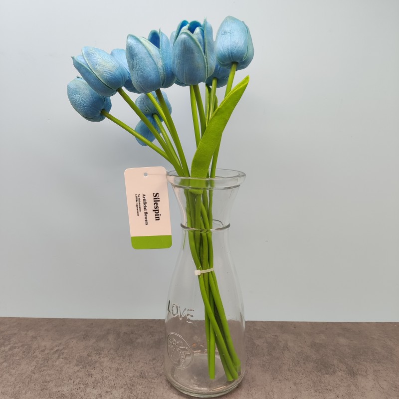 Silespin Artificial Flowers Tulips Artificial PU Tulips 10Pcs Real Touch Fake Flower Arrangement Bouquets for Home Office Wedding Decoration