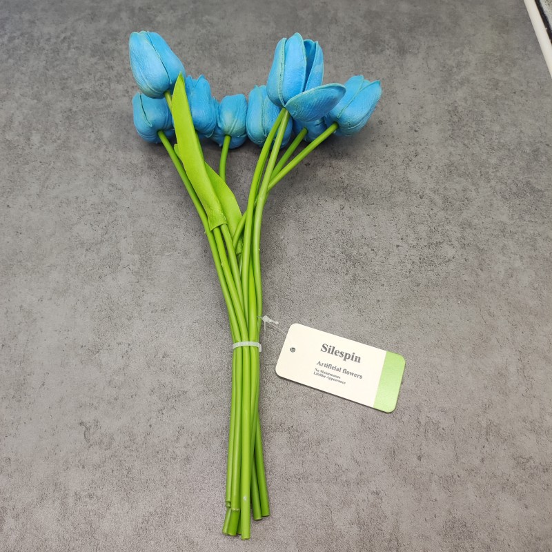 Silespin Artificial Flowers Tulips Artificial PU Tulips 10Pcs Real Touch Fake Flower Arrangement Bouquets for Home Office Wedding Decoration