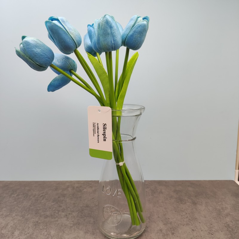 Silespin Artificial Flowers Tulips Artificial PU Tulips 10Pcs Real Touch Fake Flower Arrangement Bouquets for Home Office Wedding Decoration