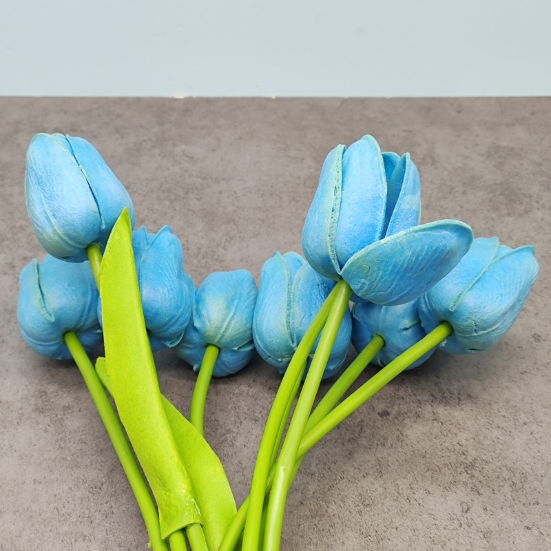 Silespin Artificial Flowers Tulips Artificial PU Tulips 10Pcs Real Touch Fake Flower Arrangement Bouquets for Home Office Wedding Decoration