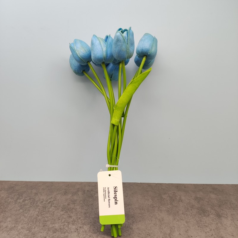 Silespin Artificial Flowers Tulips Artificial PU Tulips 10Pcs Real Touch Fake Flower Arrangement Bouquets for Home Office Wedding Decoration
