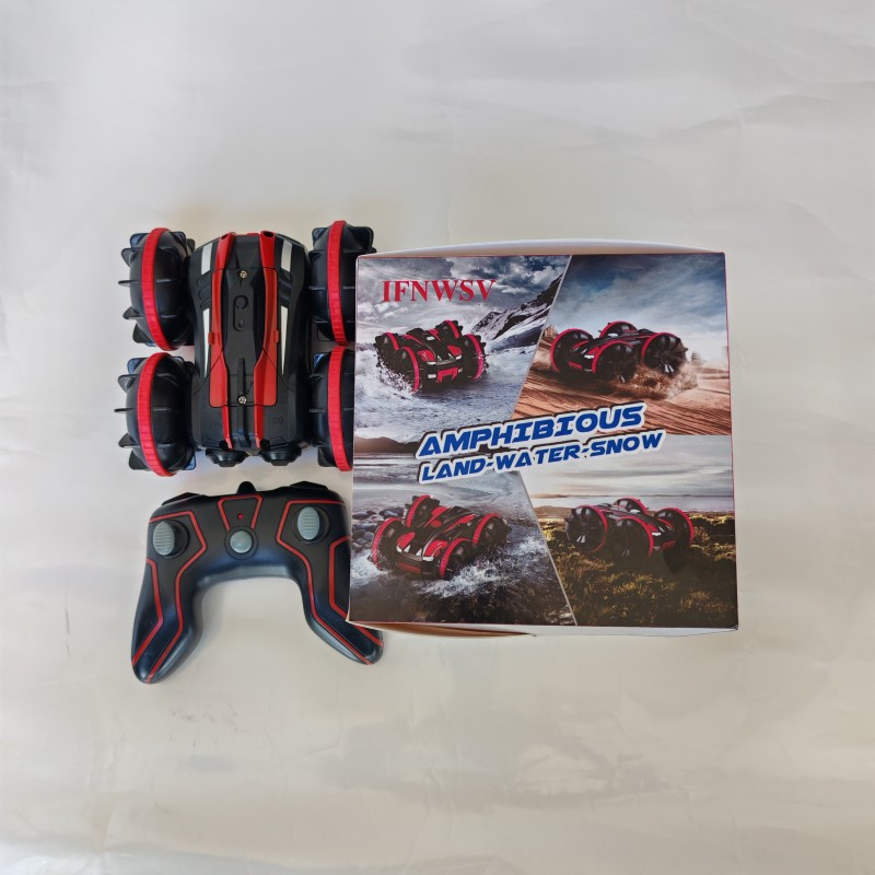 IFNWSV Amphibious Land Water Snow Remote Control Car Vehicles 4WD Stunt Cars 2.4Ghz Rotating 360° Offroad Terrain RC Vehicle Water Land For Kids